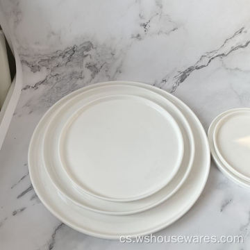 Stohovatelné kulaté bílé nádobí